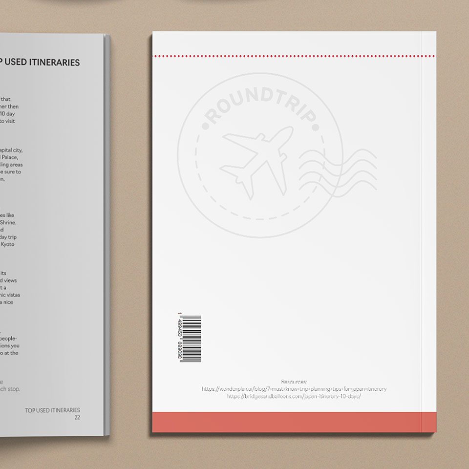 Image of the RoundTrip magazine spreads. Back cover.