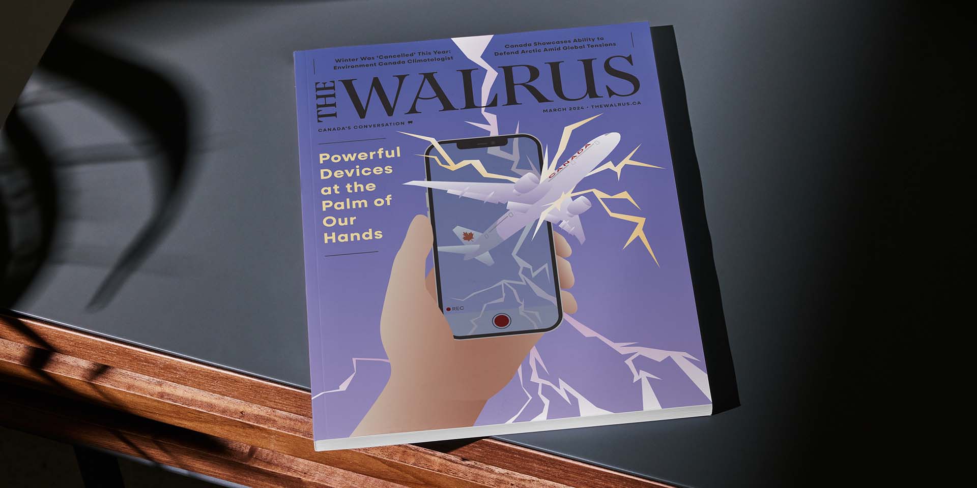 Image of the Walrus magazine on a table.
